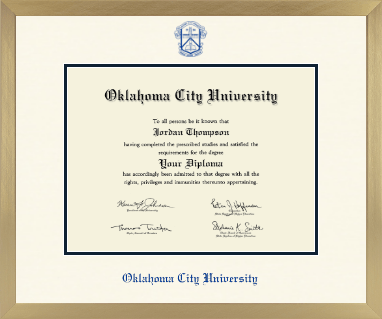 Oklahoma City University diploma frame - Icon in Chardonnay