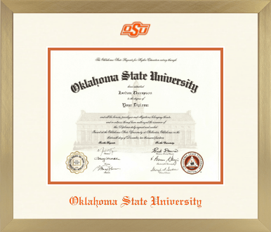 Oklahoma State University diploma frame - Icon in Chardonnay