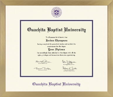Ouachita Baptist University diploma frame - Icon in Chardonnay