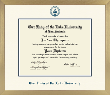 Our Lady of the Lake University diploma frame - Icon in Chardonnay