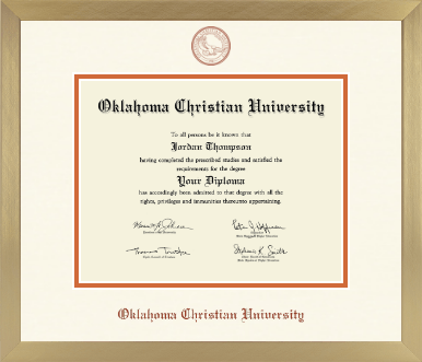Oklahoma Christian University diploma frame - Icon in Chardonnay