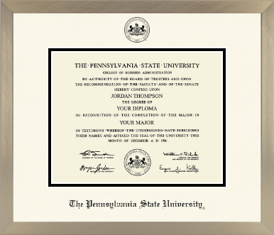 Pennsylvania State University diploma frame - Icon in Light Champagne