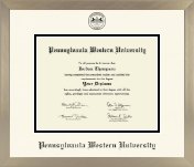 Pennsylvania Western University diploma frame - Icon in Light Champagne