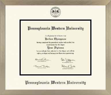 Pennsylvania Western University diploma frame - Icon in Light Champagne