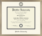 Pfeiffer University diploma frame - Icon in Light Champagne