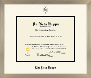 Phi Beta Kappa Honor Society diploma frame - Icon in Light Champagne