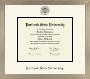 Portland State University diploma frame - Icon in Light Champagne