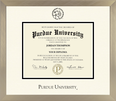 Purdue University diploma frame - Icon in Light Champagne