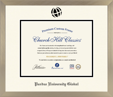 Purdue University Global diploma frame - Icon in Light Champagne