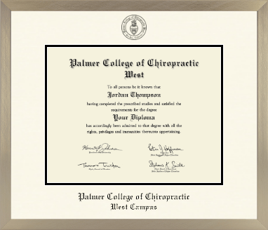 Palmer College of Chiropractic West Campus diploma frame - Icon in Light Champagne
