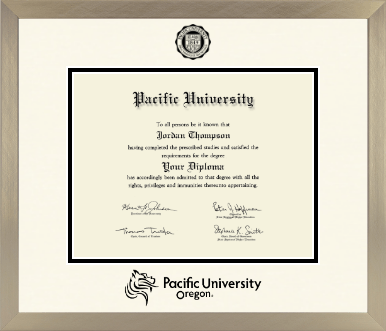 Pacific University diploma frame - Icon in Light Champagne