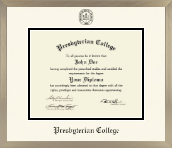 Presbyterian College diploma frame - Icon in Light Champagne