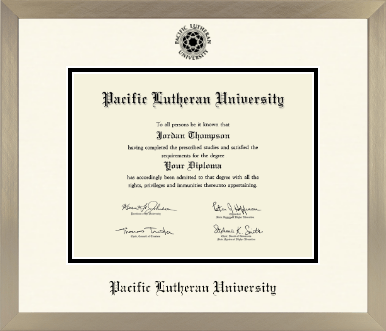 Pacific Lutheran University diploma frame - Icon in Light Champagne