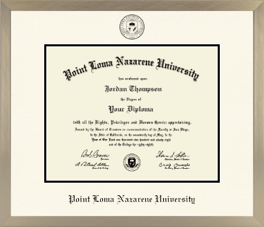 Point Loma Nazarene University diploma frame - Icon in Light Champagne