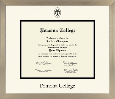Pomona College diploma frame - Icon in Light Champagne