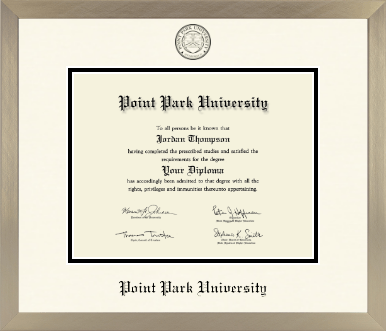 Point Park University diploma frame - Icon in Light Champagne