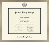 Patrick Henry College diploma frame - Icon in Light Champagne