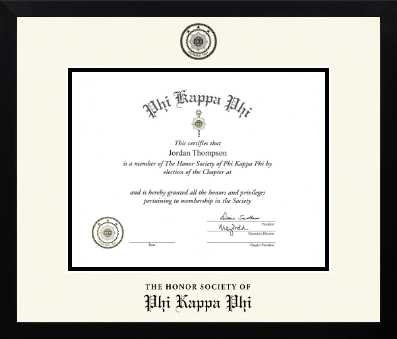 Phi Kappa Phi Honor Society diploma frame - Icon in Gotham