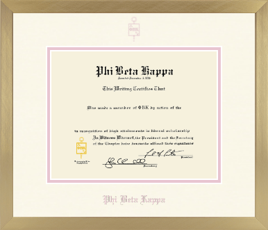 Phi Beta Kappa Honor Society diploma frame - Icon in Chardonnay