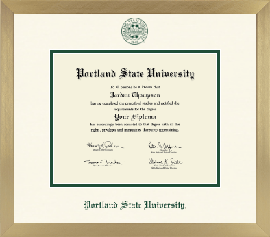 Portland State University diploma frame - Icon in Chardonnay