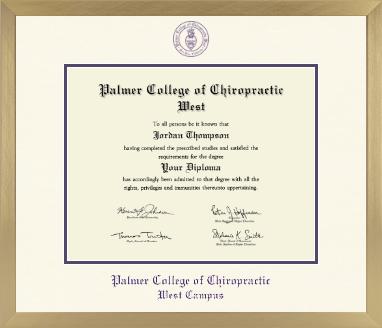 Palmer College of Chiropractic West Campus diploma frame - Icon in Chardonnay