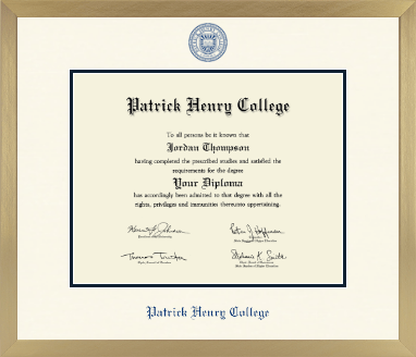 Patrick Henry College diploma frame - Icon in Chardonnay