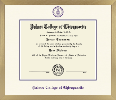 Palmer College of Chiropractic Iowa diploma frame - Icon in Chardonnay