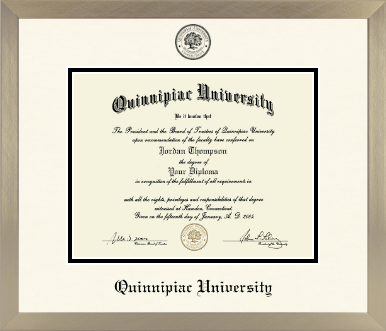 Quinnipiac University diploma frame - Icon in Light Champagne