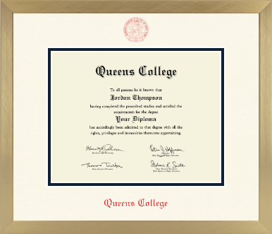 Queens College diploma frame - Icon in Chardonnay