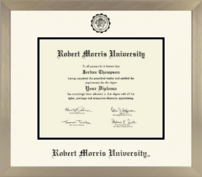 Robert Morris University in Pennsylvania diploma frame - Icon in Light Champagne