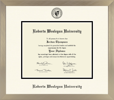 Roberts Wesleyan diploma frame - Icon in Light Champagne