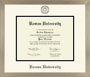 Rowan University diploma frame - Icon in Light Champagne