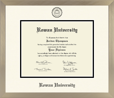 Rowan University diploma frame - Icon in Light Champagne