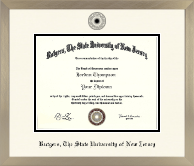 Rutgers University diploma frame - Icon in Light Champagne