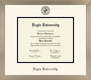 Regis University diploma frame - Icon in Light Champagne