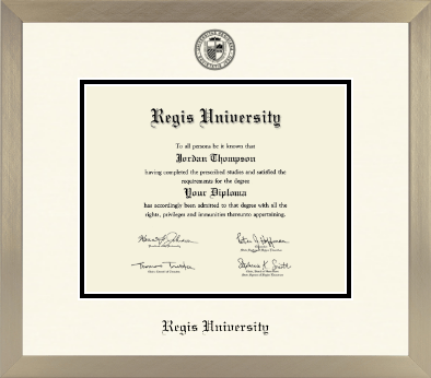 Regis University diploma frame - Icon in Light Champagne