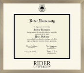 Rider University diploma frame - Icon in Light Champagne