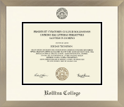 Rollins College diploma frame - Icon in Light Champagne