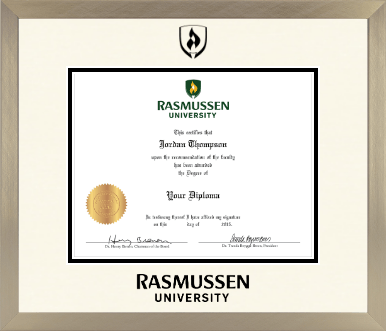Rasmussen University diploma frame - Icon in Light Champagne