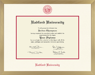 Radford University diploma frame - Icon in Chardonnay