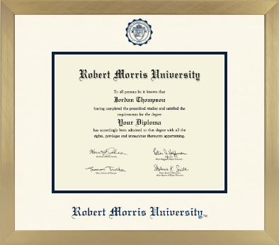 Robert Morris University in Pennsylvania diploma frame - Icon in Chardonnay