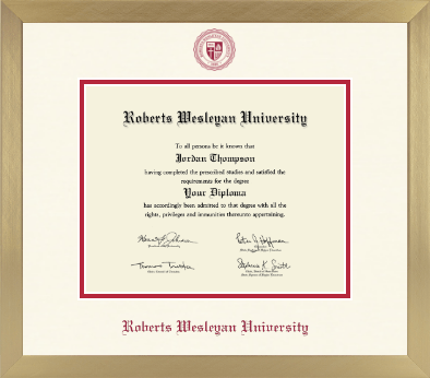 Roberts Wesleyan diploma frame - Icon in Chardonnay
