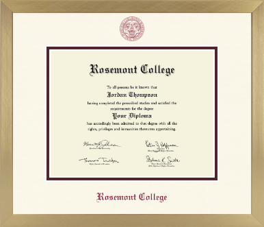 Rosemont College diploma frame - Icon in Chardonnay