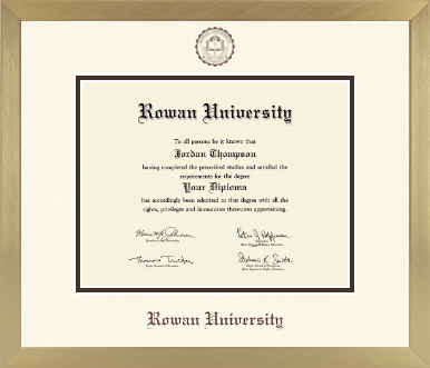 Rowan University diploma frame - Icon in Chardonnay