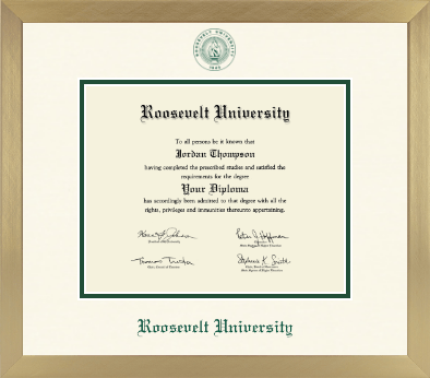 Roosevelt University diploma frame - Icon in Chardonnay