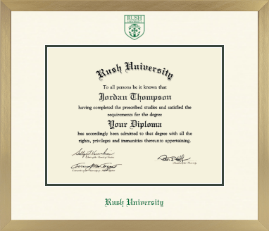 Rush University diploma frame - Icon in Chardonnay