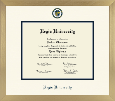 Regis University diploma frame - Icon in Chardonnay