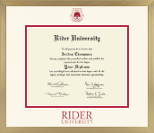 Rider University diploma frame - Icon in Chardonnay