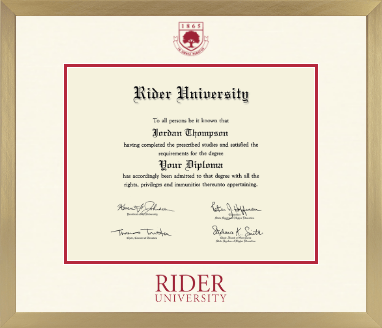 Rider University diploma frame - Icon in Chardonnay