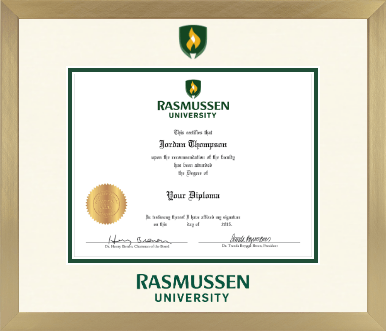 Rasmussen University diploma frame - Icon in Chardonnay
